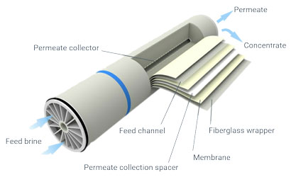 Membrane filtration detailed drawing cut section